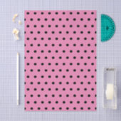 Rosa und schwarze Polka-Punkte Seidenpapier (Handwerk)