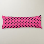 Rosa und schwarze Polka-Punkte Seitenschläferkissen (Rückseite)