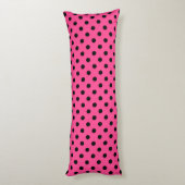 Rosa und schwarze Polka-Punkte Seitenschläferkissen (Rückseite (Vertikal))