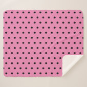 Rosa und schwarze Polka-Punkte Sherpadecke (Vorderseite (Horizontal))
