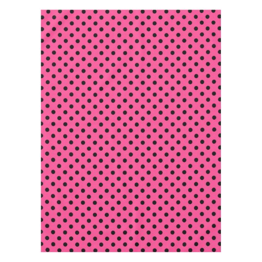 Rosa und schwarze Polka-Punkte Tischdecke (Vorderseite)