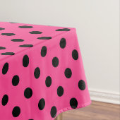 Rosa und schwarze Polka-Punkte Tischdecke (Beispiel)