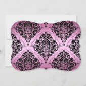 Rosa und Schwarze Prinzessin Tiara Sweet 16 Geburt Einladung (Rückseite)