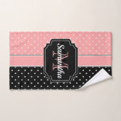 rosa und schwarze Punkte Badhandtuch Set (Handtuch)