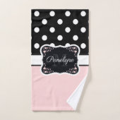 rosa und schwarze Punkte Badhandtuch Set (Handtuch)