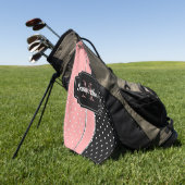 rosa und schwarze Punkte Golfhandtuch (Gras)