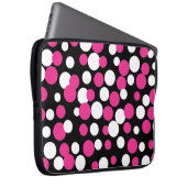 Rosa und schwarze Punkte - Laptop-Sieb Laptopschutzhülle (Vorne Rechts)