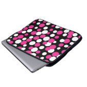 Rosa und schwarze Punkte - Laptop-Sieb Laptopschutzhülle (Vorne Knopf)