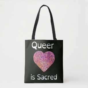 Rosa und schwarze queere Liebe ist heilig Tasche
