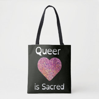 Rosa und schwarze queere Liebe ist heilig Tasche