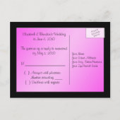Rosa und schwarze R.S.V.P Postkarte (Rückseite)