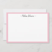 Rosa und schwarze Raute Personalisiert Mitteilungskarte (Vorderseite)