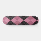 Rosa und schwarze Raute Skateboard (Horizontal)