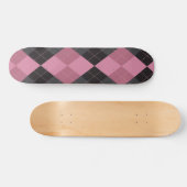 Rosa und schwarze Raute Skateboard (Horizontal)