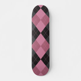 Rosa und schwarze Raute Skateboard