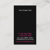 Rosa und schwarze Rauten-Geschäfts-Karten Visitenkarte (Rückseite)