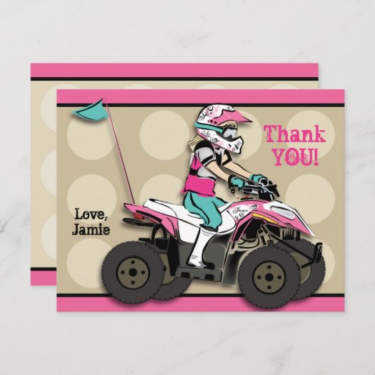 Rosa und schwarze Reiter-Anmerkungs-Karte des Einladung (Vorne/Hinten)