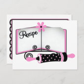 Rosa und schwarze Rezeptkarte Postkarte (Vorne/Hinten)
