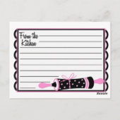 Rosa und schwarze Rezeptkarte Postkarte (Rückseite)