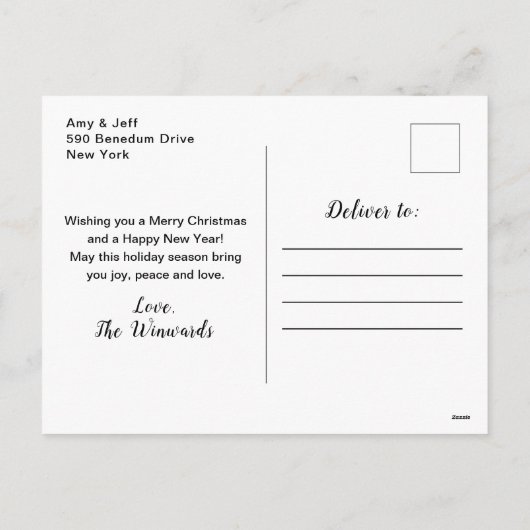 Rosa und schwarze Ribbon Tree Frohe Weihnachten (Rückseite)