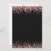Rosa und schwarze Rose Gold Glitzer Ombre Birthday Einladung (Rückseite)
