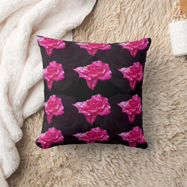 rosa und schwarze Rose, Kissen (Decke)