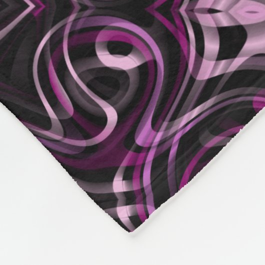 Rosa und schwarze Rose Mandala mit Blumengeometrie Fleecedecke (Ecke)