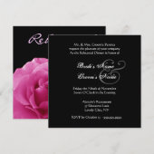 Rosa und Schwarze Rose Probe Abendessen Einladung (Vorne/Hinten)