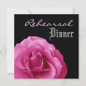 Rosa und Schwarze Rose Probe Abendessen Einladung (Rückseite)