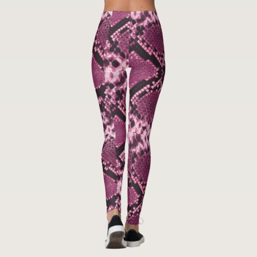 Rosa und schwarze Schlange Leggings (Rückseite)