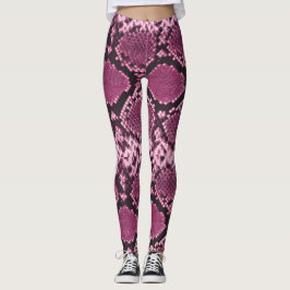 Rosa und schwarze Schlange Leggings