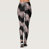 Rosa und schwarze SchmetterlingLeggings Leggings (Rückseite)