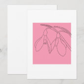 Rosa und schwarze Schneeglöckchenblume Einladung (Vorne/Hinten)