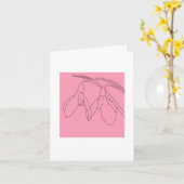 Rosa und schwarze Schneeglöckchenblume  Karte (Gelbe Blume)