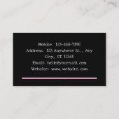 Rosa und schwarze Schönheit Visitenkarte (Rückseite)