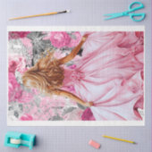 Rosa und schwarze Shabby Glam Dress Decoupage Seidenpapier (Basteln)