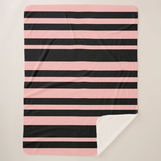 Rosa und schwarze Sherpa-Blankette Sherpadecke (Vorderseite)