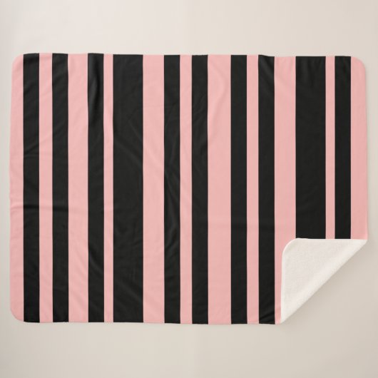 Rosa und schwarze Sherpa-Blankette Sherpadecke (Vorderseite (Horizontal))