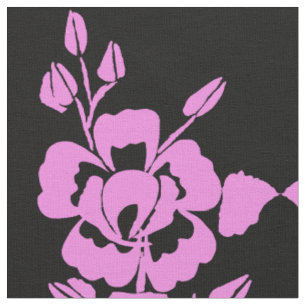 Rosa und schwarze Silhouette Baumwollstoff Stoff