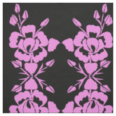 Rosa und schwarze Silhouette Baumwollstoff Stoff (Muster)