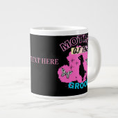 Rosa und schwarze Silhouette Mama Mutter des Raume Jumbo-Tasse (Vorderseite Rechts)