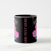 Rosa und schwarze Silhouette Mama Mutter des Raume Zweifarbige Tasse (Mittel)