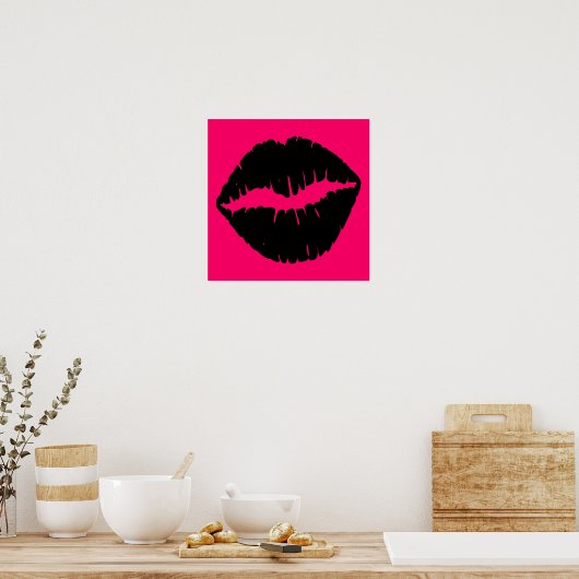 Rosa und schwarze Smooch Poster (Küche)