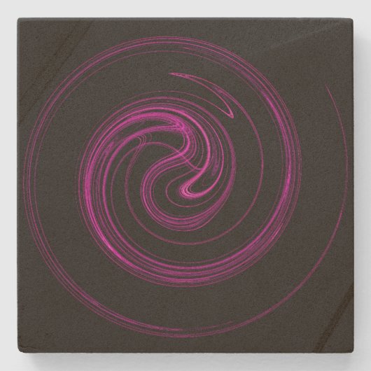 Rosa und schwarze Spiralplatte Stone Untersetzer (Vorderseite)