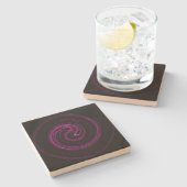 Rosa und schwarze Spiralplatte Stone Untersetzer (Seitenansicht)