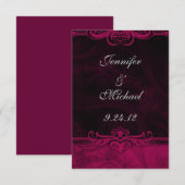 Rosa und schwarze Spitzen-Hochzeit speichern Sie d Save The Date (Vorne/Hinten)