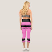 Rosa und schwarze Streifen Capri Leggings (Rückseite)