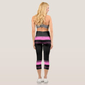 Rosa und schwarze Streifen Capri Leggings (Rückseite)