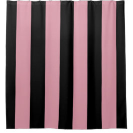 Rosa und schwarze Streifen Duschvorhang