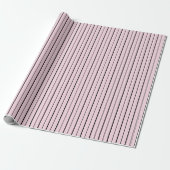 Rosa und schwarze Streifen Geschenkpapier (Ungerollt)